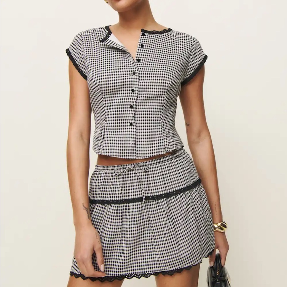 Reformation Valetta Two Piece Remy Check - Picture 5 of 7